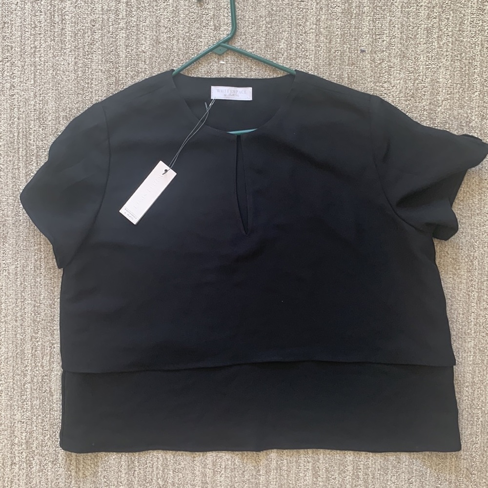White space plus size top in black perfect for work!
